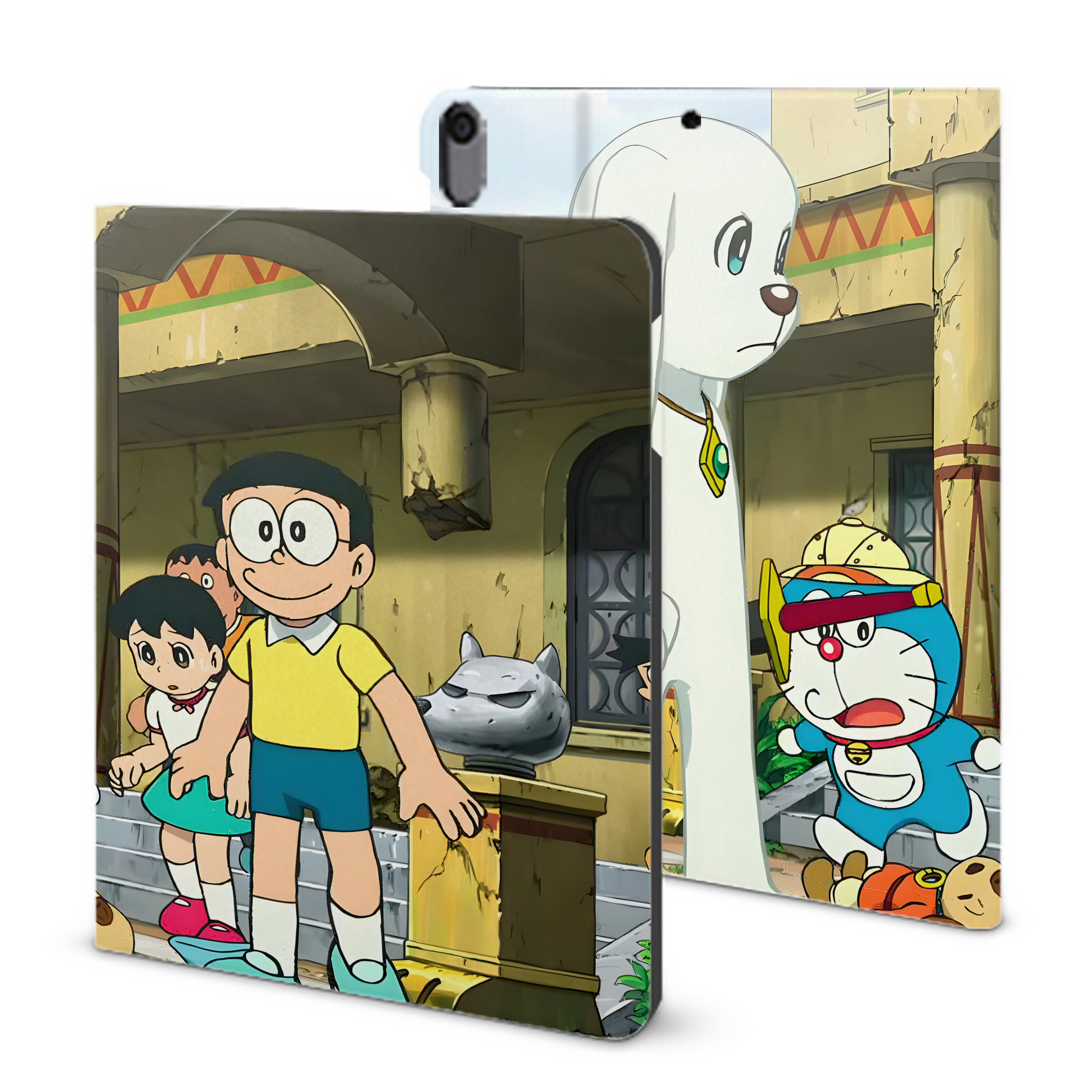 （画像用） ドラえもん Doraemon IPad ケース ブック型 PUレザー TPU 耐衝撃 軽量 薄型 ペン収納なし 全面保護 IPad 各モデル対応